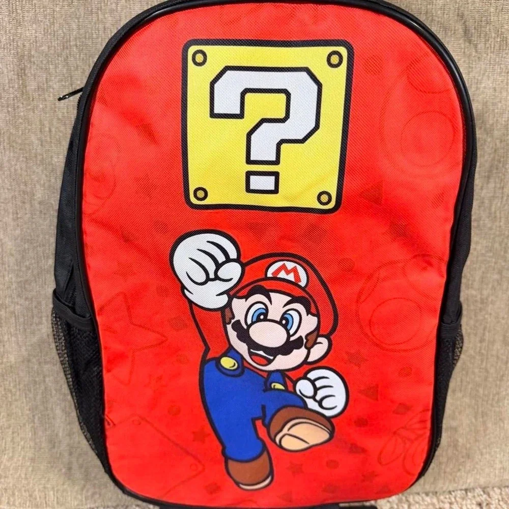Nintendo Super Mario 3 Piece Backpack Set Lunch Bag Pencil Pouch